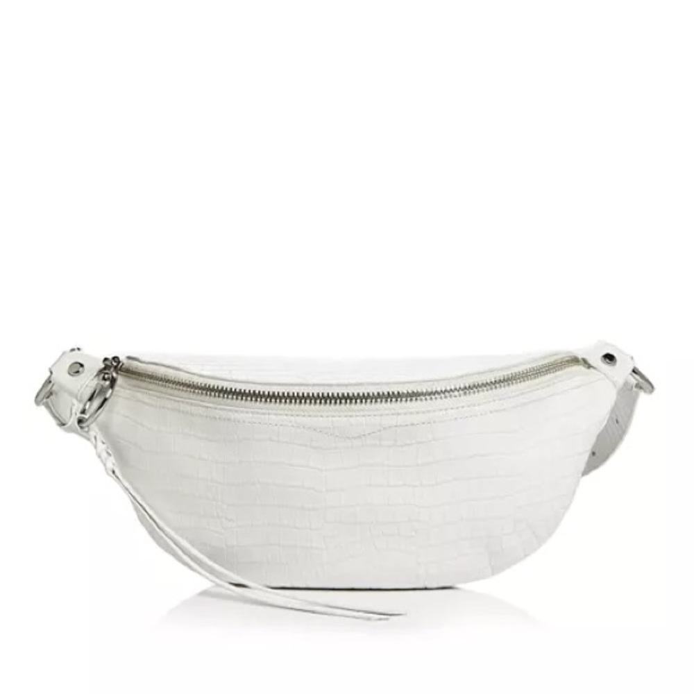 Rebecca Minkoff White Croc-Embossed Belt Bag